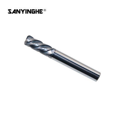 CNC Carbide 4 Flutes Corner Radius End Mill Cutter For Metal R2.0 10x75mm