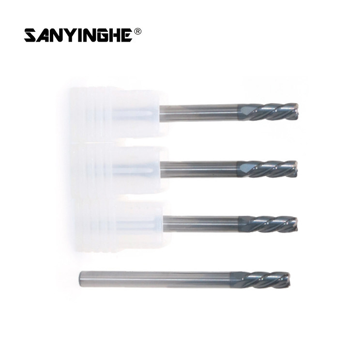 Tungsten Carbide Corner Radius End Mills 4 Flute R Angle High Speed