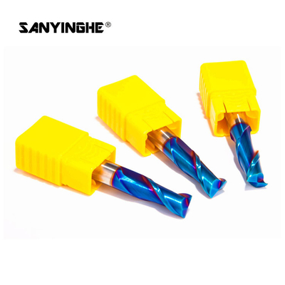 2 Flutes 3mm Flattened Carbide Square End Mill HRC65 Blue Nano Coating Flat Milling Cutter