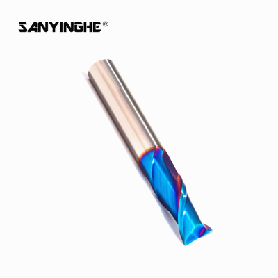 2 Flutes 3mm Flattened Carbide Square End Mill HRC65 Blue Nano Coating Flat Milling Cutter