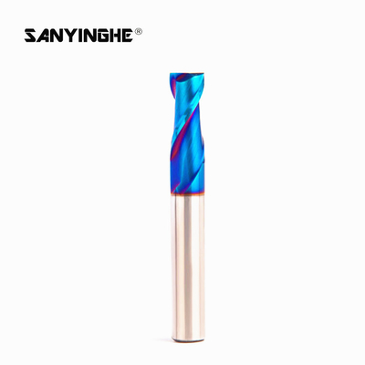 2 Flutes 3mm Flattened Carbide Square End Mill HRC65 Blue Nano Coating Flat Milling Cutter