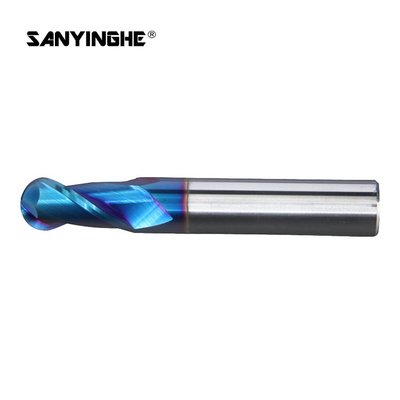 CNC Solid Carbide Tungsten Milling Cutters 2 Flute Ball Nose End Mill For Steel