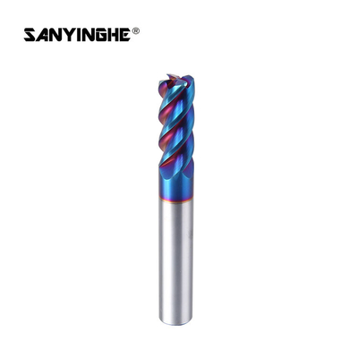 HRC65 Corner Radius Solid Carbide End Mills 4 Flutes Nano Coating Milling Cutting Tools