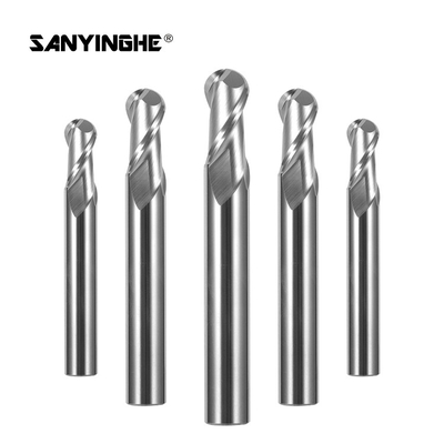 CNC Solid Carbide Ball Nose End Mills Spheroidal Milling Cutter For Aluminum