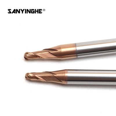 Solid HRC55 2 4 Flute Tiny Carbide Ball Nose End Mills