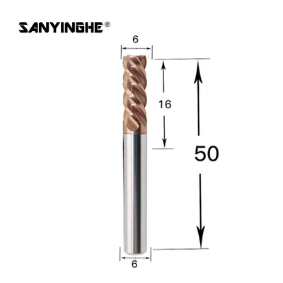 4 Flute Square Solid Carbide End Mills 6mm Tungsten Milling Cutter CNC Router Bits