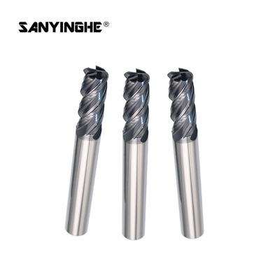 CNC Carbide 4 Flutes Corner Radius End Mill Cutter For Metal R2.0 10x75mm