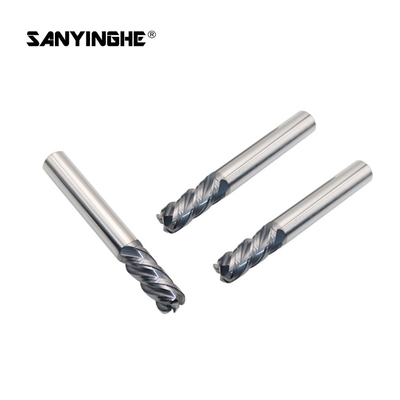 CNC Carbide 4 Flutes Corner Radius End Mill Cutter For Metal R2.0 10x75mm