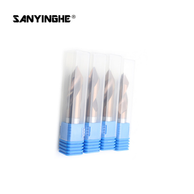 Customize 60 / 90 Degree Solid Carbide End Mills D6X15X50X2T External Chamfer End Mill CNC Machine