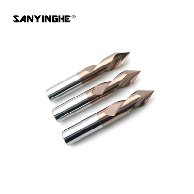 Customize 60 / 90 Degree Solid Carbide End Mills D6X15X50X2T External Chamfer End Mill CNC Machine