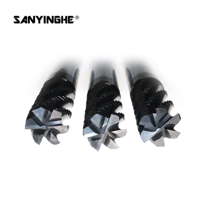 Solid Carbide 3 Flute Roughing End Mills CNC Flat Milling Cutter Router Bits Threaded Mills Cutting Tools